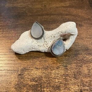 Signed Nicky Butler ( NB ) Sterling Druzy Quartz Earrings